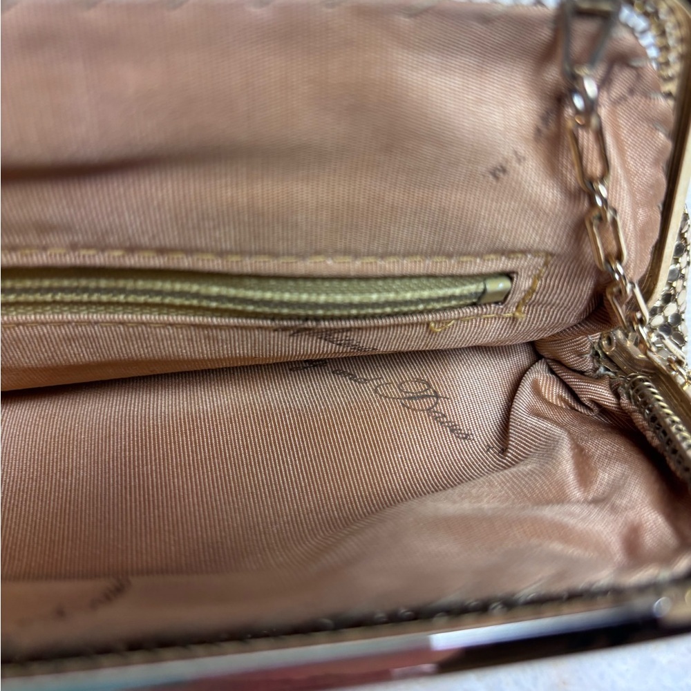 Whiting & Davis Gold Metal Mesh Crossbody Bag - Picture 13 of 14